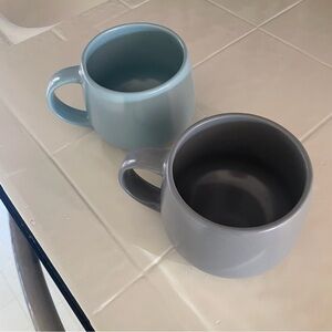 Gray and Blue Ceramic Mugs